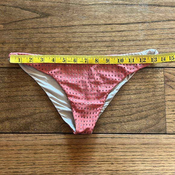 Acacia Swimwear Pink and White Bikini Bottom - Picture 4 of 6